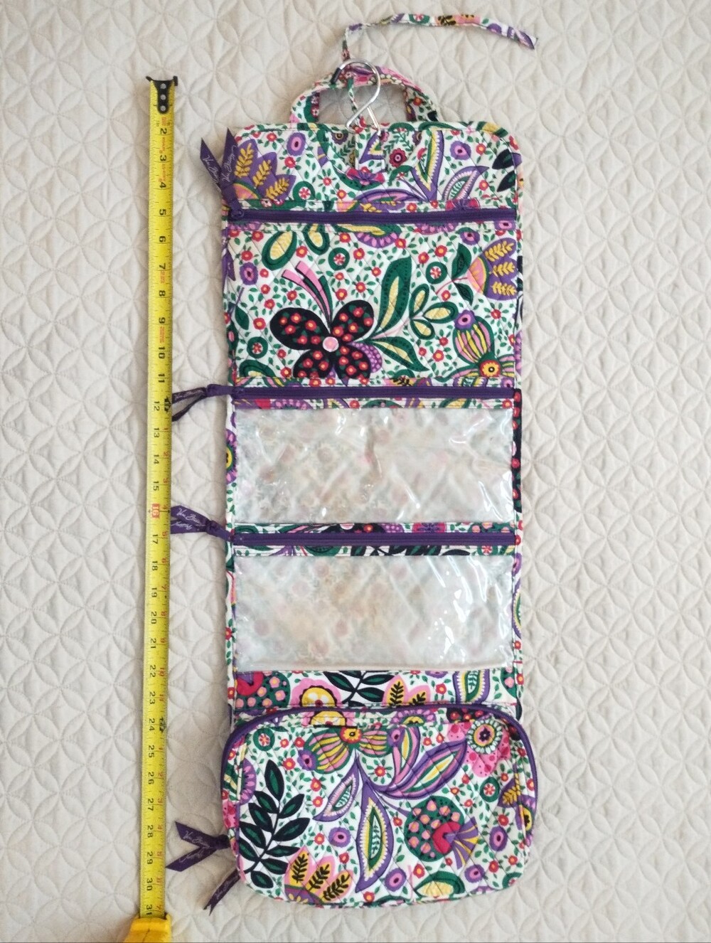 Vera Bradley Hanging Makeup Travel Bag 🌼 Flower Pattern Floral Multi Pocket